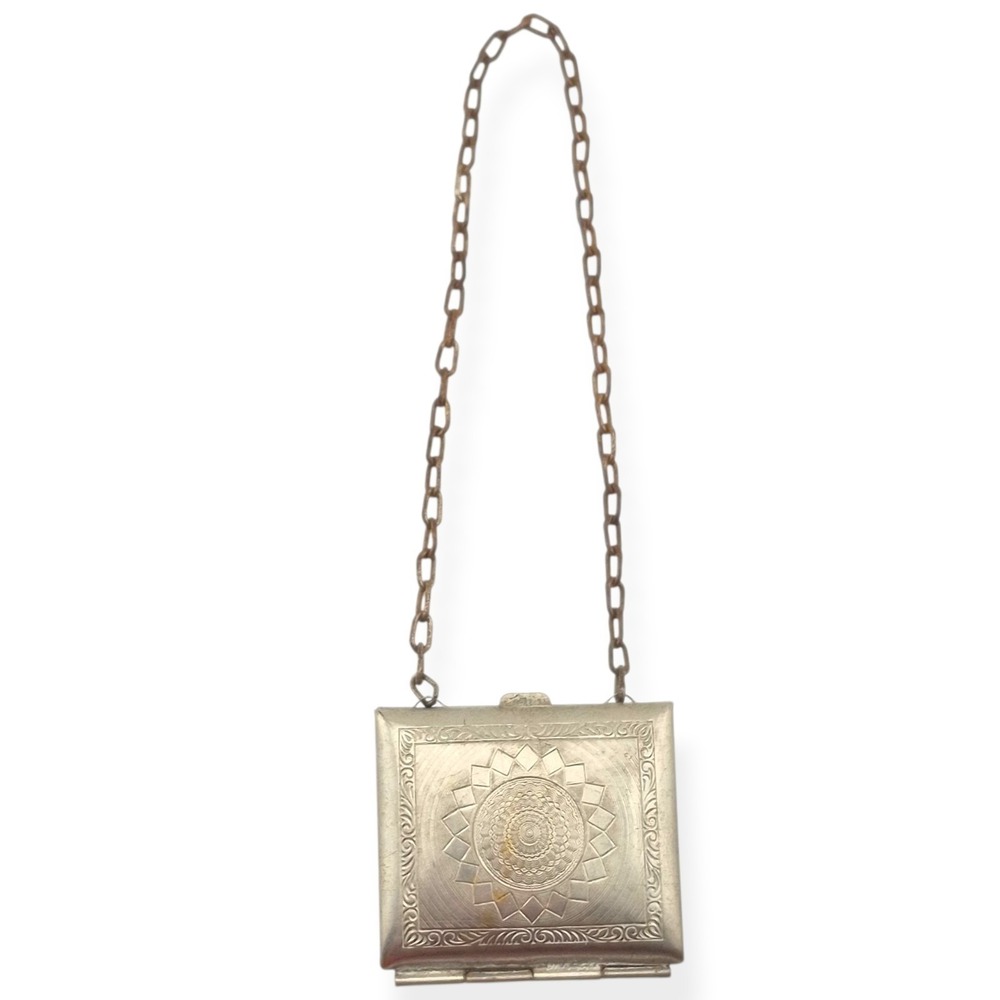 Antique Edwardian Silver Plate Dance Purse Accordion Coin Calling Card Case 1910